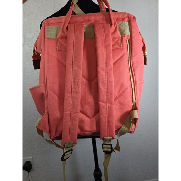 Anello Backpack Daypack Clasp Large Capacity Coral Pink Bag Ladies - Picture 5 of 6